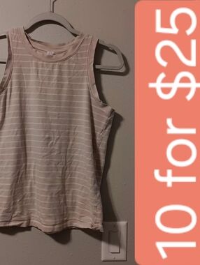 Striped Sleeveless Pink Tank Top